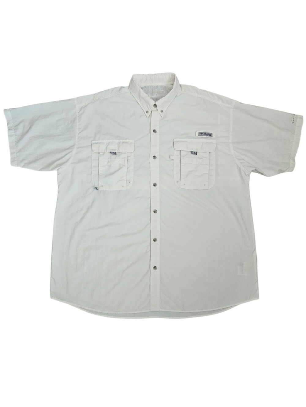 Columbia PFG Men's Bahama Short-Sleeve Vented Fishing Shirt White Sz 2XL‎